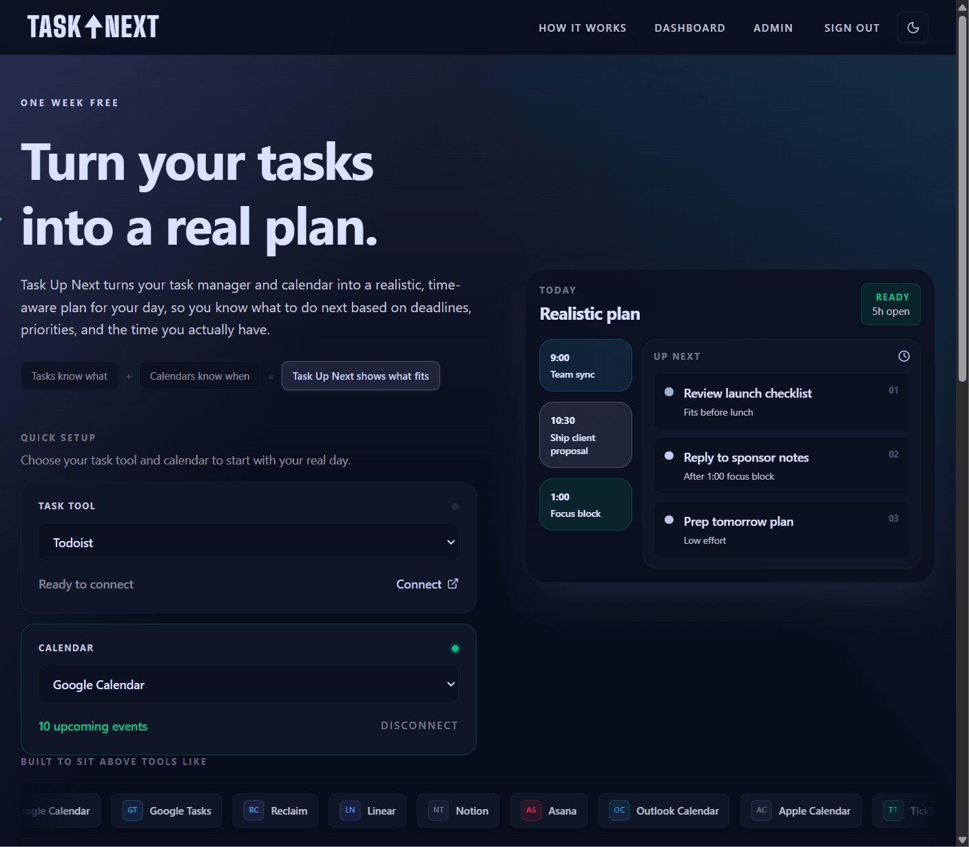 Task Up Next screenshot