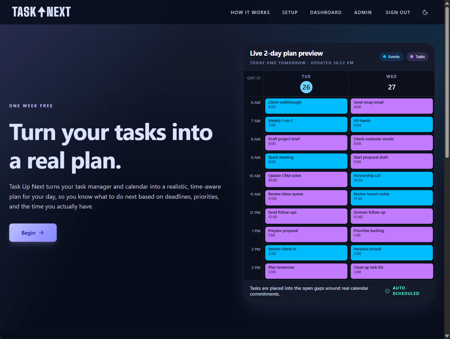 Task Up Next screenshot